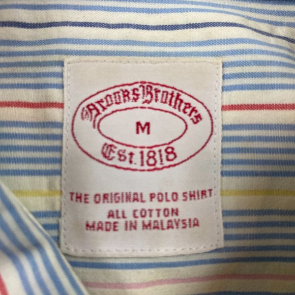 Brooks Brothers 1818 Blue Green Red Yellow Shirt M - Picture 2 of 5